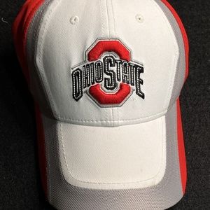 Ohio State Buckeyes Nike White/Red/Gray Dry Fit OS Baseball Hat